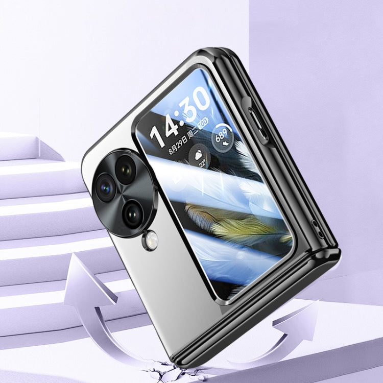 For OPPO Find N3 Flip Electroplated Case-film Integral Hinge Shockproof Phone Case(Purple)