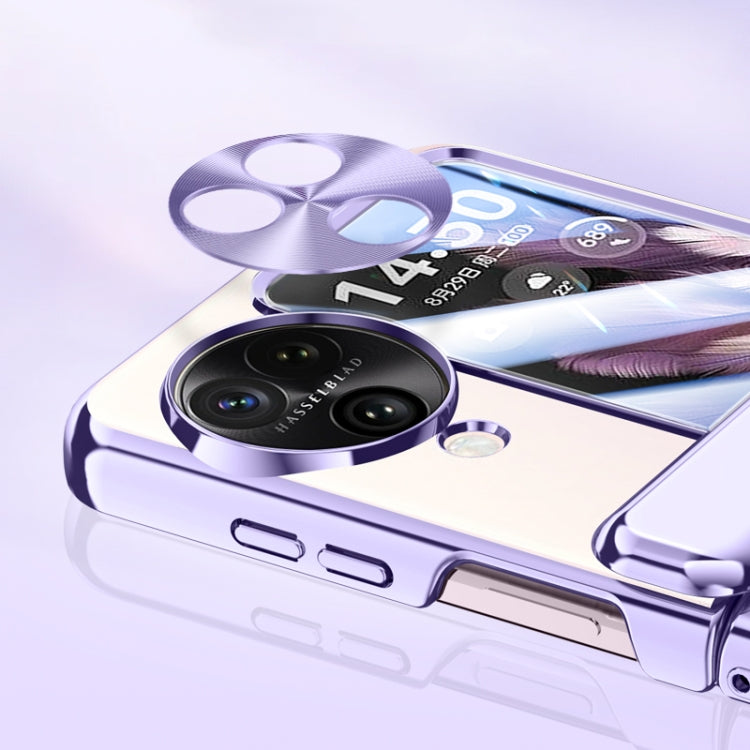For OPPO Find N3 Flip Electroplated Case-film Integral Hinge Shockproof Phone Case(Purple)