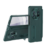 For Huawei  Mate X5 Integrated Film Plain Leather Phone Case with Pen(Green)
