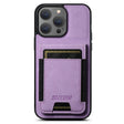 For iPhone 16 Pro Max Suteni H03 Litchi Leather Card Bag Stand Back Phone Case(Purple) - free shipping - PMC TechLife - Order now!