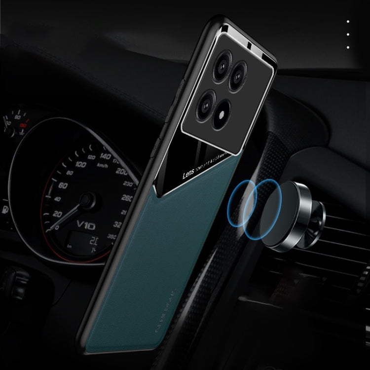 For Xiaomi Redmi K70 All-inclusive Leather Organic Glass Phone Case with Metal Iron Sheet(Red)