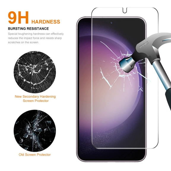 For Samsung Galaxy S24 5G 5pcs ENKAY 0.18mm High Aluminum-silicon Tempered Glass Film, Support Ultrasonic Fingerprint Unclock