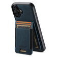 For iPhone 16 Suteni H17 Litchi Texture Leather MagSafe Detachable Wallet Phone Case(Blue) - free shipping - PMC Jewellery - Order now!