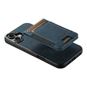 For iPhone 16 Suteni H17 Litchi Texture Leather MagSafe Detachable Wallet Phone Case(Blue)