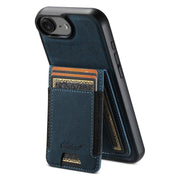 For iPhone 16e Suteni H17 Litchi Texture Leather MagSafe Detachable Wallet Phone Case(Blue)