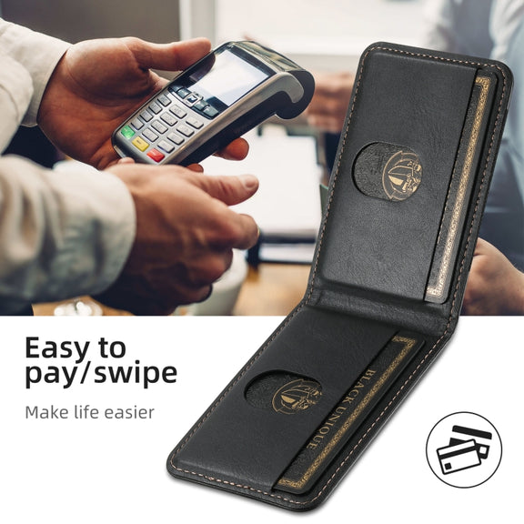 For iPhone 16 Plus Suteni H17 Oil Eax Leather MagSafe Detachable Wallet Phone Case(Black)