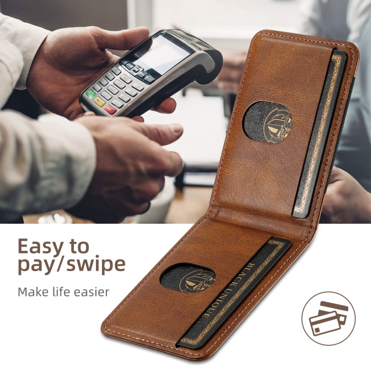 For iPhone 16 Pro Max Suteni H17 Oil Eax Leather MagSafe Detachable Wallet Phone Case(Brown) - free shipping - PMC Jewellery - Order now!