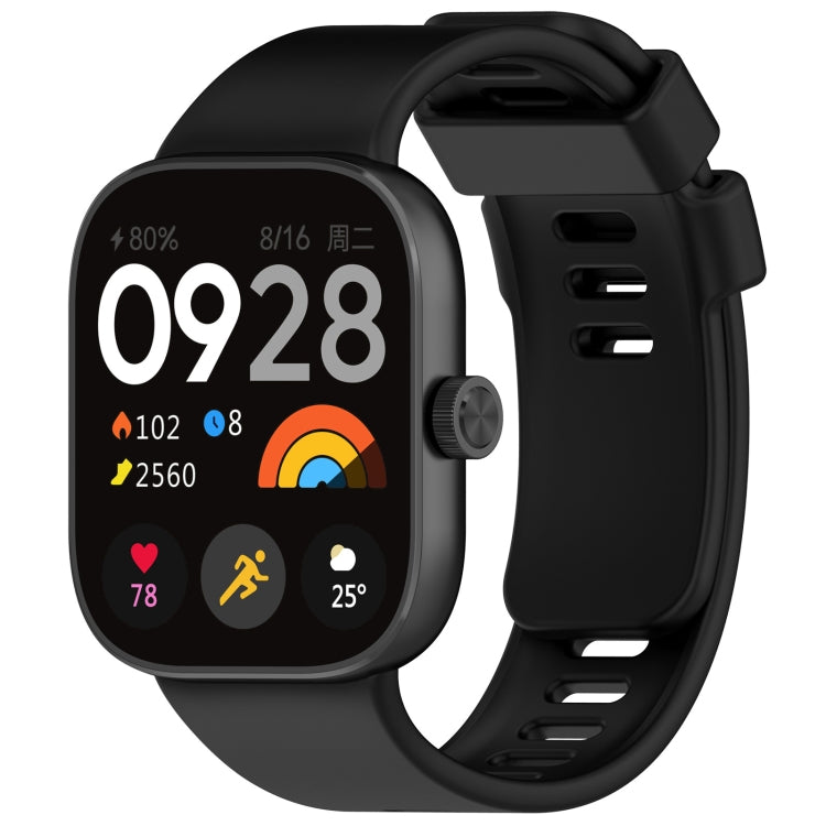 For Redmi Watch 4 Solid Color Silicone Sports Watch Band(Black) - Watch Bands by PMC TechLife | Online Shopping South Africa | PMC TechLife