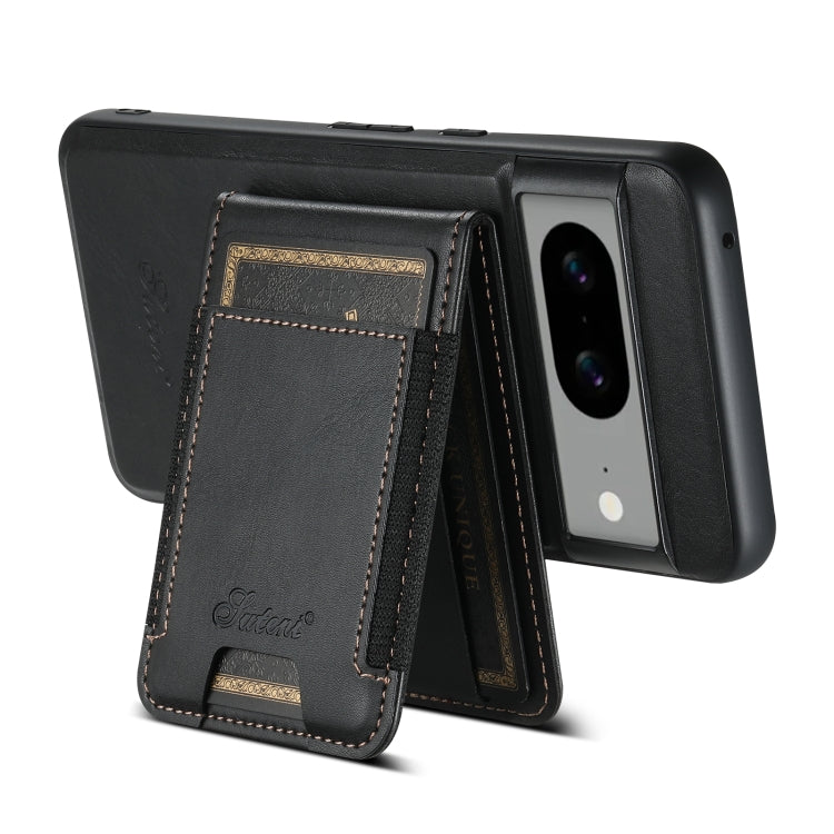 For Google Pixel 8 Pro Suteni H17 Oil Eax Leather Detachable Wallet Phone Case(Black)