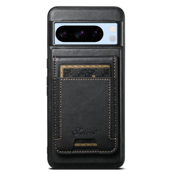 For Google Pixel 8 Pro Suteni H17 Oil Eax Leather Detachable Wallet Phone Case(Black)