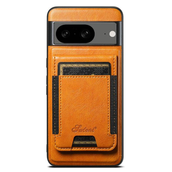 For Google Pixel 8 Suteni H17 Oil Eax Leather Detachable Wallet Phone Case(Khaki)