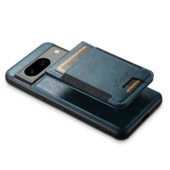 For Google Pixel 8 Suteni H17 Oil Eax Leather Detachable Wallet Phone Case(Blue)
