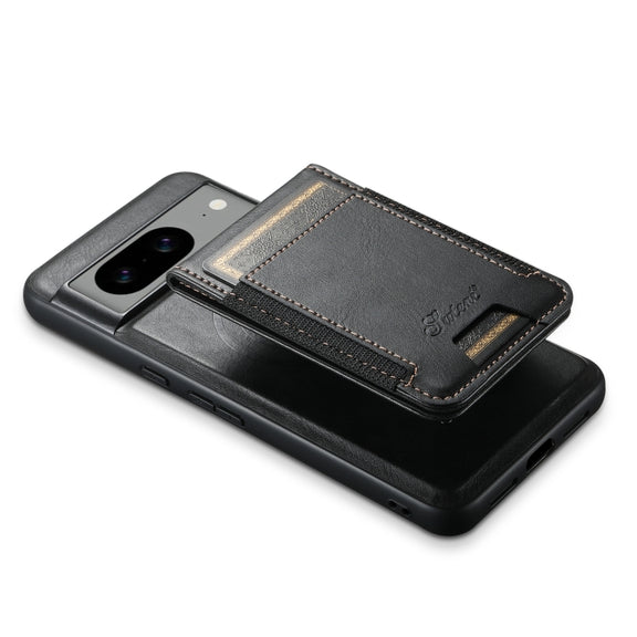 For Google Pixel 7a Suteni H17 Oil Eax Leather Detachable Wallet Phone Case(Black)