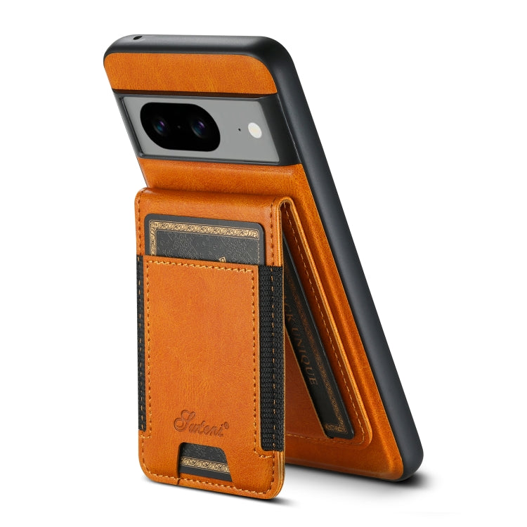 For Google Pixel 7a Suteni H17 Oil Eax Leather Detachable Wallet Phone Case(Khaki) - free shipping - PMC Jewellery - Order now!