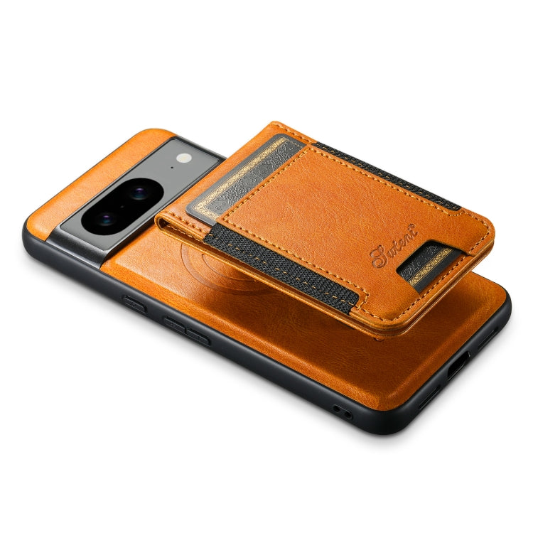 For Google Pixel 7a Suteni H17 Oil Eax Leather Detachable Wallet Phone Case(Khaki)