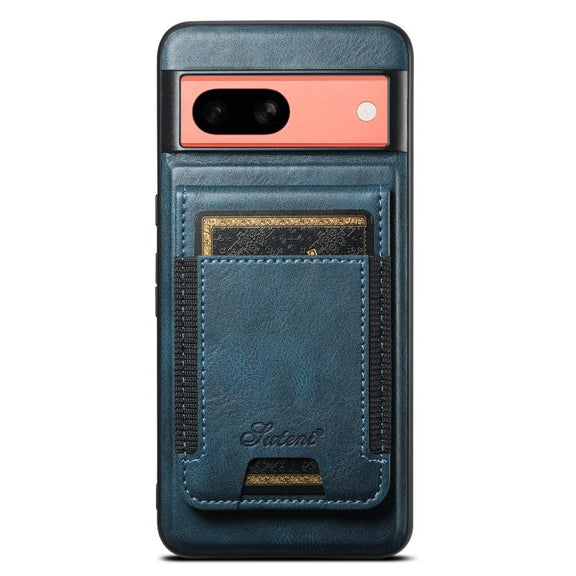 For Google Pixel 7a Suteni H17 Oil Eax Leather Detachable Wallet Phone Case(Blue)