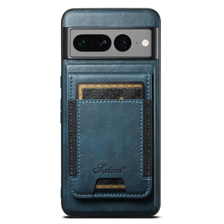 For Google Pixel 7 Pro Suteni H17 Oil Eax Leather Detachable Wallet Phone Case(Blue) - Google Cases by Suteni | Online Shopping South Africa | PMC Jewellery | Buy Now Pay Later Mobicred