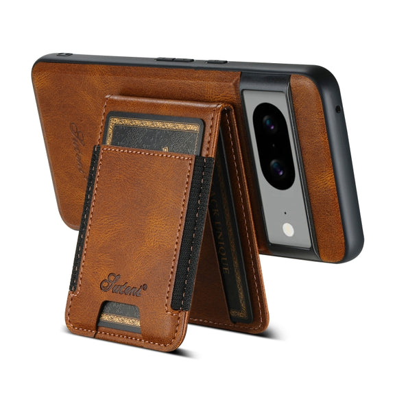 For Google Pixel 7 Suteni H17 Oil Eax Leather Detachable Wallet Phone Case(Brown)