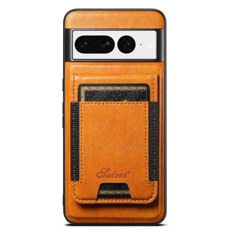 For Google Pixel 7 Suteni H17 Oil Eax Leather Detachable Wallet Phone Case(Khaki) - Google Cases by Suteni | Online Shopping South Africa | PMC Jewellery | Buy Now Pay Later Mobicred