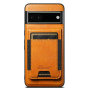 For Google Pixel 6a Suteni H17 Oil Eax Leather Detachable Wallet Phone Case(Khaki)