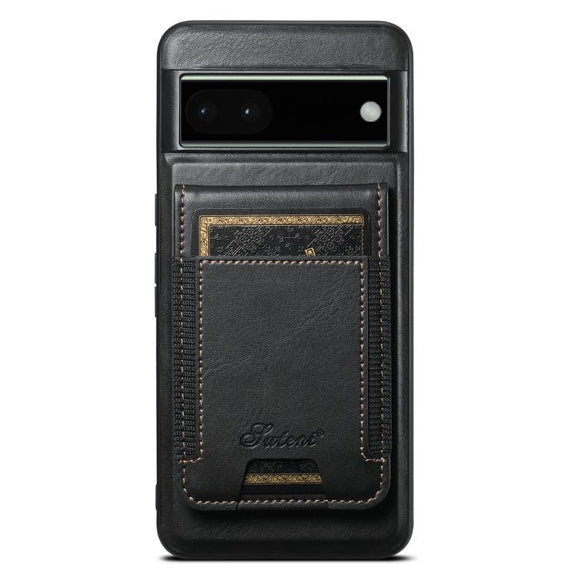 For Google Pixel 6 Pro Suteni H17 Oil Eax Leather Detachable Wallet Phone Case(Black)
