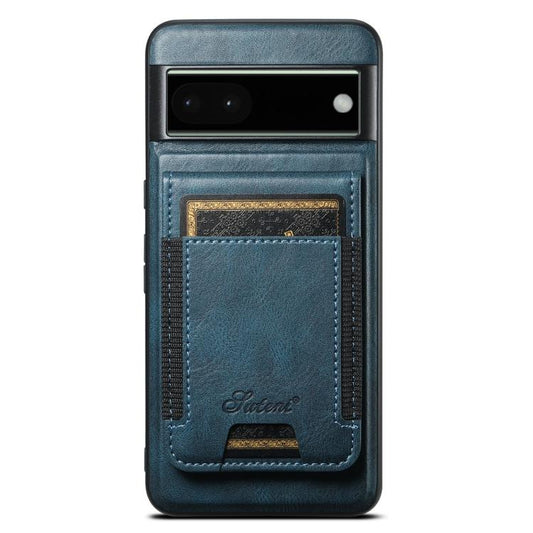 For Google Pixel 6 Pro Suteni H17 Oil Eax Leather Detachable Wallet Phone Case(Blue) - Google Cases by Suteni | Online Shopping South Africa | PMC Jewellery | Buy Now Pay Later Mobicred