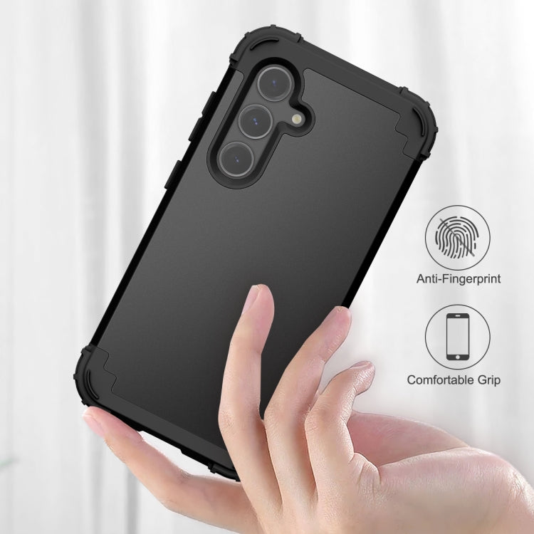 For Samsung Galaxy S24 5G 3 in 1 Silicone Hybrid PC Shockproof Phone Case(Black) - Galaxy S24 5G Cases by PMC TechLife | Online Shopping South Africa | PMC TechLife