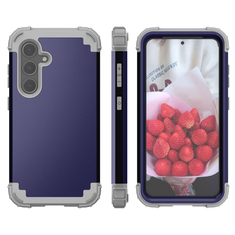 For Samsung Galaxy S24 5G 3 in 1 Silicone Hybrid PC Shockproof Phone Case(Blue) - free shipping - PMC TechLife - Order now!