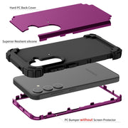 For Samsung Galaxy S24 5G 3 in 1 Silicone Hybrid PC Shockproof Phone Case(Dark Purple)