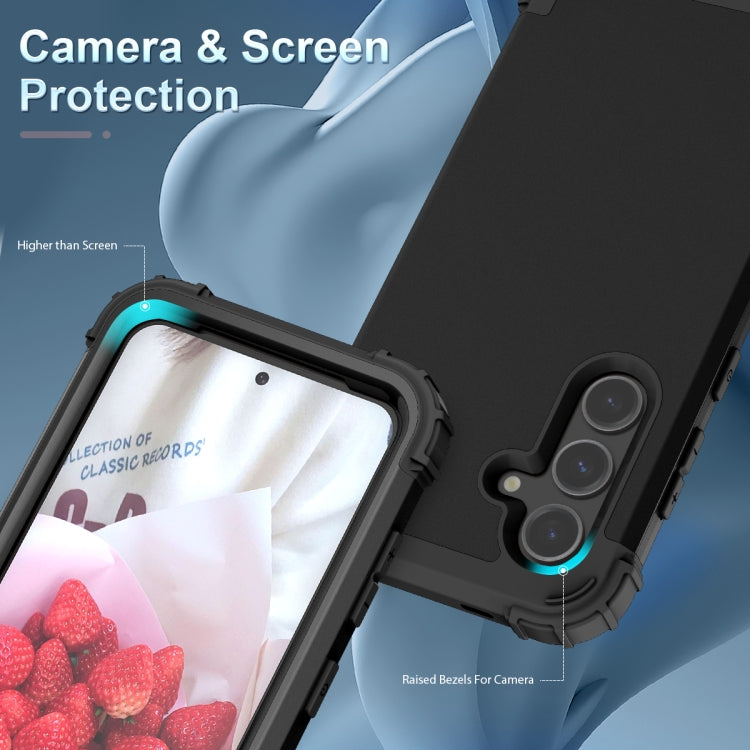 For Samsung Galaxy S24+ 5G 3 in 1 Silicone Hybrid PC Shockproof Phone Case(Black) - Galaxy S24+ 5G Cases by PMC TechLife | Online Shopping South Africa | PMC TechLife