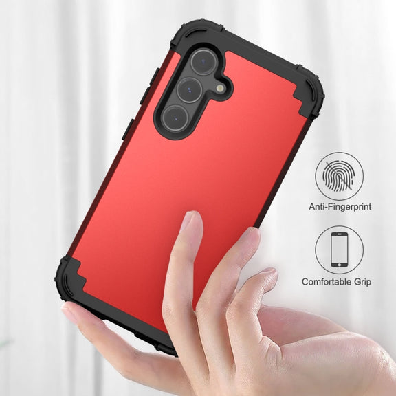 For Samsung Galaxy S24+ 5G 3 in 1 Silicone Hybrid PC Shockproof Phone Case(Red)
