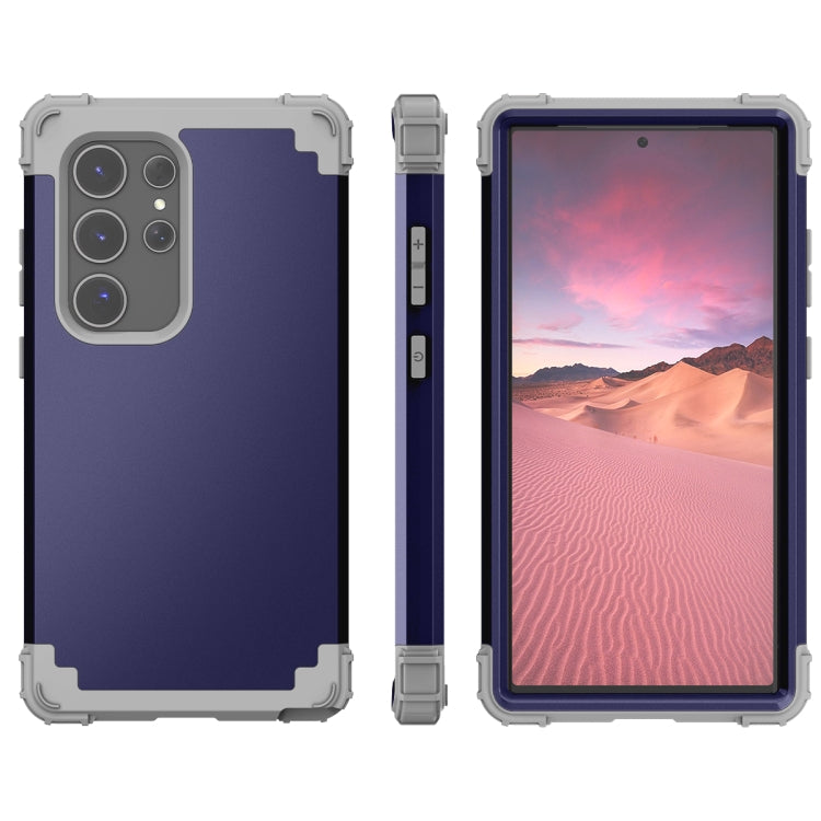 For Samsung Galaxy S24 Ultra 5G 3 in 1 Silicone Hybrid PC Shockproof Phone Case(Blue) - Galaxy S24 Ultra 5G Cases by PMC TechLife | Online Shopping South Africa | PMC TechLife