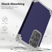 For Samsung Galaxy S24 Ultra 5G 3 in 1 Silicone Hybrid PC Shockproof Phone Case(Blue)