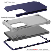 For Samsung Galaxy S24 Ultra 5G 3 in 1 Silicone Hybrid PC Shockproof Phone Case(Blue)