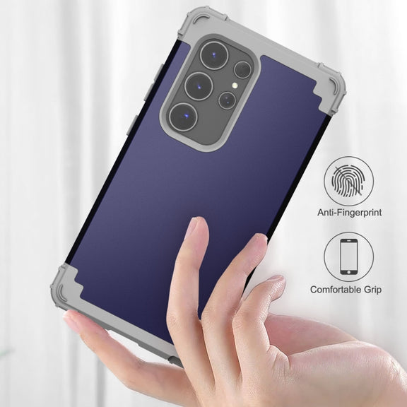 For Samsung Galaxy S24 Ultra 5G 3 in 1 Silicone Hybrid PC Shockproof Phone Case(Blue)