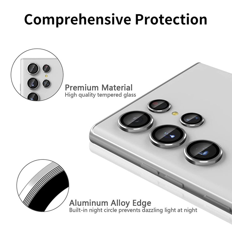 For Samsung Galaxy S24 Ultra 5G ENKAY Hat-Prince 9H Rear Camera Lens Aluminium Alloy Tempered Glass Film(Silver) - Galaxy S24 Ultra 5G Tempered Glass by ENKAY | Online Shopping South Africa | PMC Jewellery | Buy Now Pay Later Mobicred