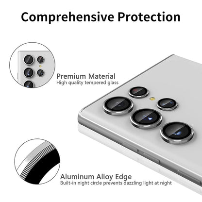 For Samsung Galaxy S24 Ultra 5G ENKAY Hat-Prince 9H Rear Camera Lens Aluminium Alloy Tempered Glass Film(Silver) - Galaxy S24 Ultra 5G Tempered Glass by ENKAY | Online Shopping South Africa | PMC Jewellery | Buy Now Pay Later Mobicred