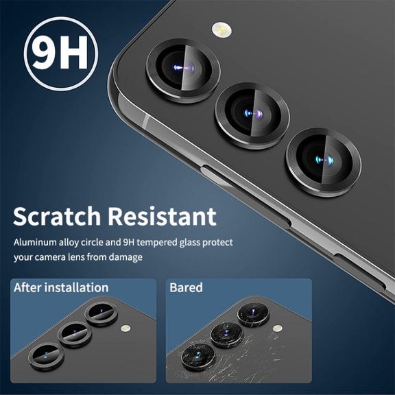 For Samsung Galaxy S24 5G ENKAY Hat-Prince 9H Rear Camera Lens Aluminium Alloy Tempered Glass Film(Black)