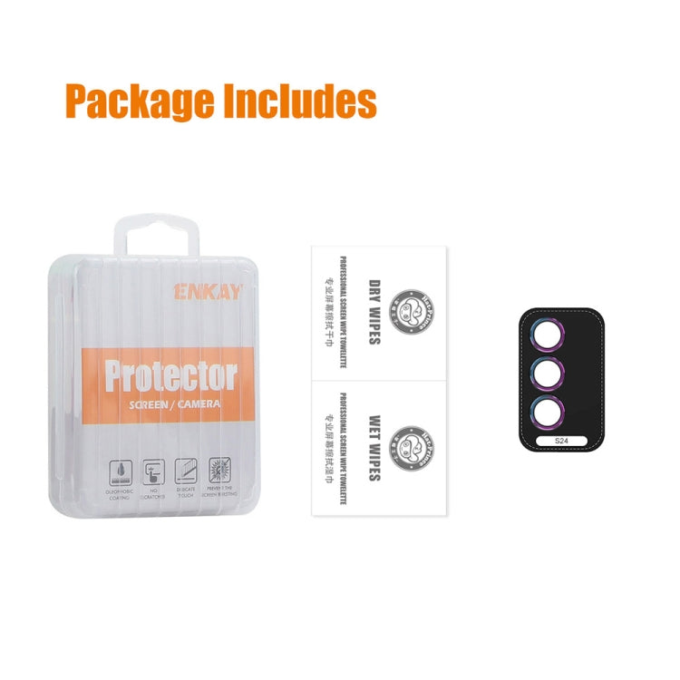 For Samsung Galaxy S24 5G ENKAY Hat-Prince 9H Rear Camera Lens Aluminium Alloy Tempered Glass Film(Silver)