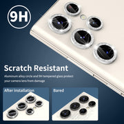 For Samsung Galaxy S24 Ultra 5G ENKAY Hat-Prince 9H Rear Camera Lens Glitter Aluminium Alloy Tempered Glass Film(Purple)