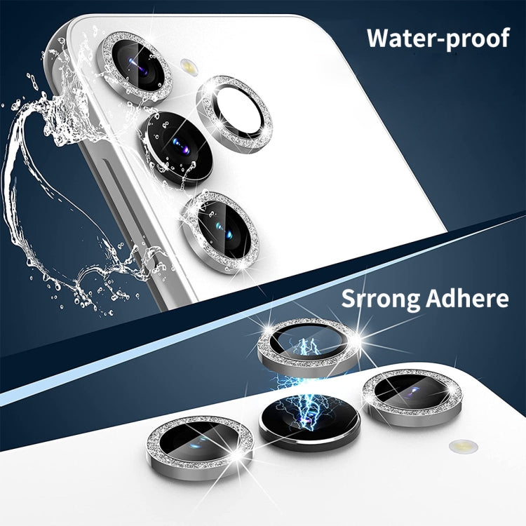 For Samsung Galaxy S24 5G ENKAY Hat-Prince 9H Rear Camera Lens Glitter Aluminium Alloy Tempered Glass Film(Silver)