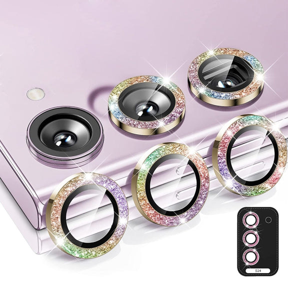 For Samsung Galaxy S24 5G ENKAY Hat-Prince 9H Rear Camera Lens Glitter Aluminium Alloy Tempered Glass Film(Colorful)