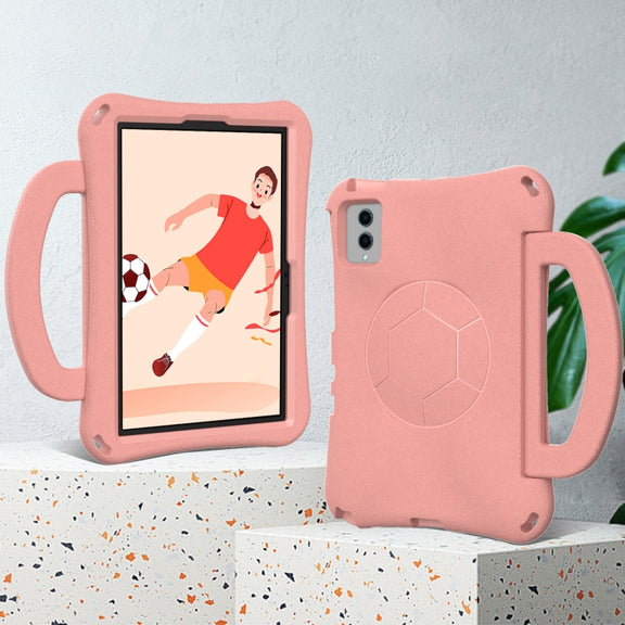For Samsung Galaxy Tab S9 FE 11 X510 2023 Handle Football Shaped EVA Shockproof Tablet Case(Light Pink)