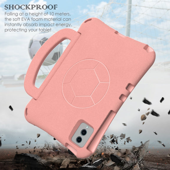 For Samsung Galaxy Tab S9 FE 11 X510 2023 Handle Football Shaped EVA Shockproof Tablet Case(Light Pink)