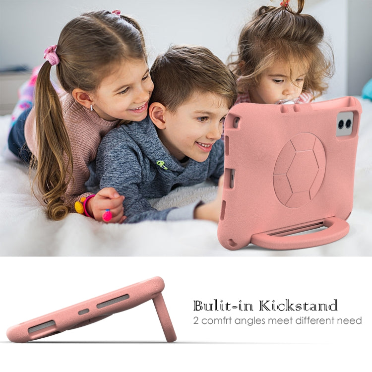 For Samsung Galaxy Tab S9 FE 11 X510 2023 Handle Football Shaped EVA Shockproof Tablet Case(Light Pink)
