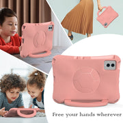 For Samsung Galaxy Tab S9 FE 11 X510 2023 Handle Football Shaped EVA Shockproof Tablet Case(Light Pink)