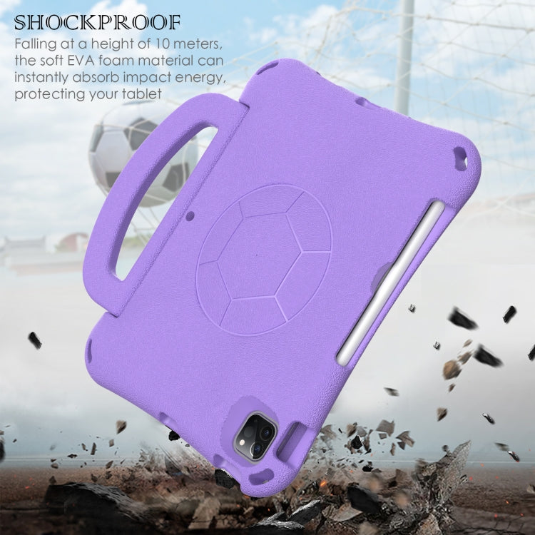 For iPad Air 11 2024 Handle Football Shaped EVA Shockproof Tablet Case(Light Purple) - iPad Air 11 2024 Cases by PMC TechLife | Online Shopping South Africa | PMC TechLife | Buy Now Pay Later Mobicred