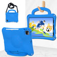 For iPad Air 11 2024 Handle Football Shaped EVA Shockproof Tablet Case(Blue) - iPad Air 11 2024 Cases by PMC TechLife | Online Shopping South Africa | PMC TechLife | Buy Now Pay Later Mobicred