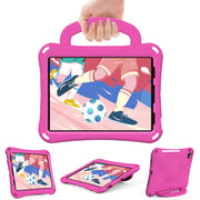 For iPad Air 11 2024 Handle Football Shaped EVA Shockproof Tablet Case(Rose Red)