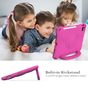 For iPad Air 11 2024 Handle Football Shaped EVA Shockproof Tablet Case(Rose Red)